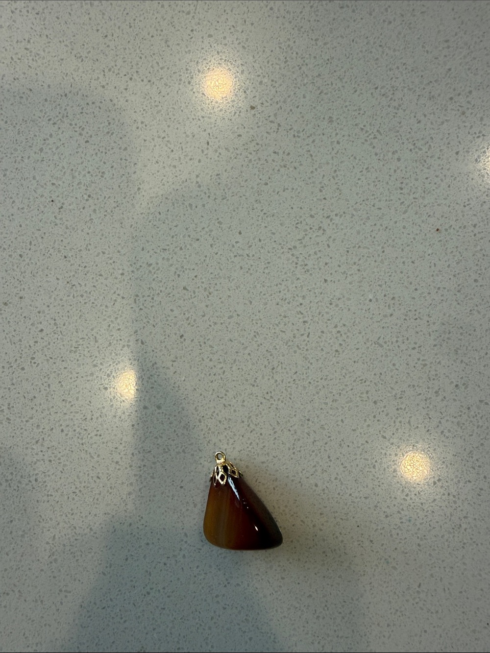 Vintage-Style Brown Agate Teardrop Pendant